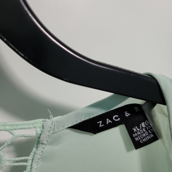 Zac & Rachel mint green top, sz XL - Picture 2 of 6